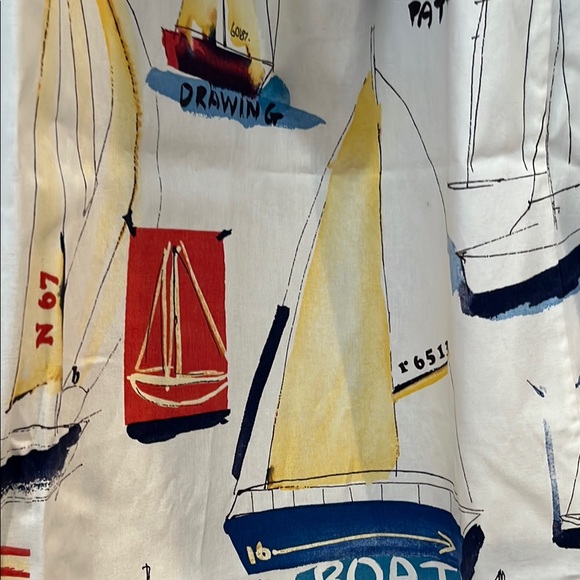 Nautical sailboat Americana boating shower curtain cotton - Picture 5 of 9